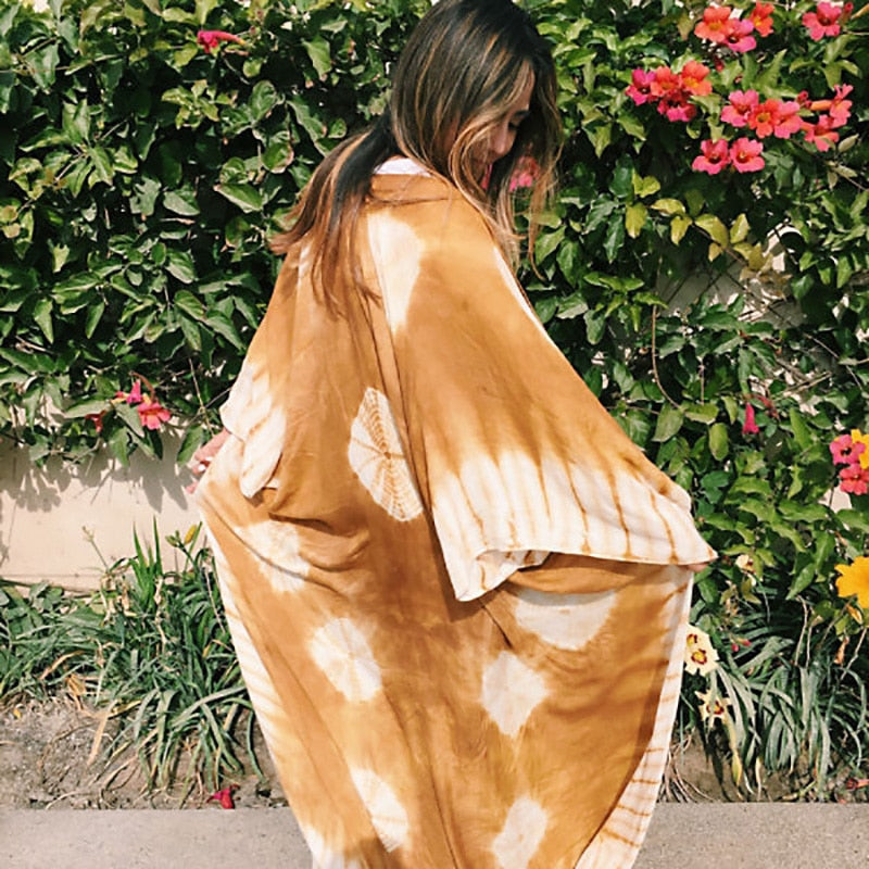 Tie Dye Chiffon Beach Cover Up