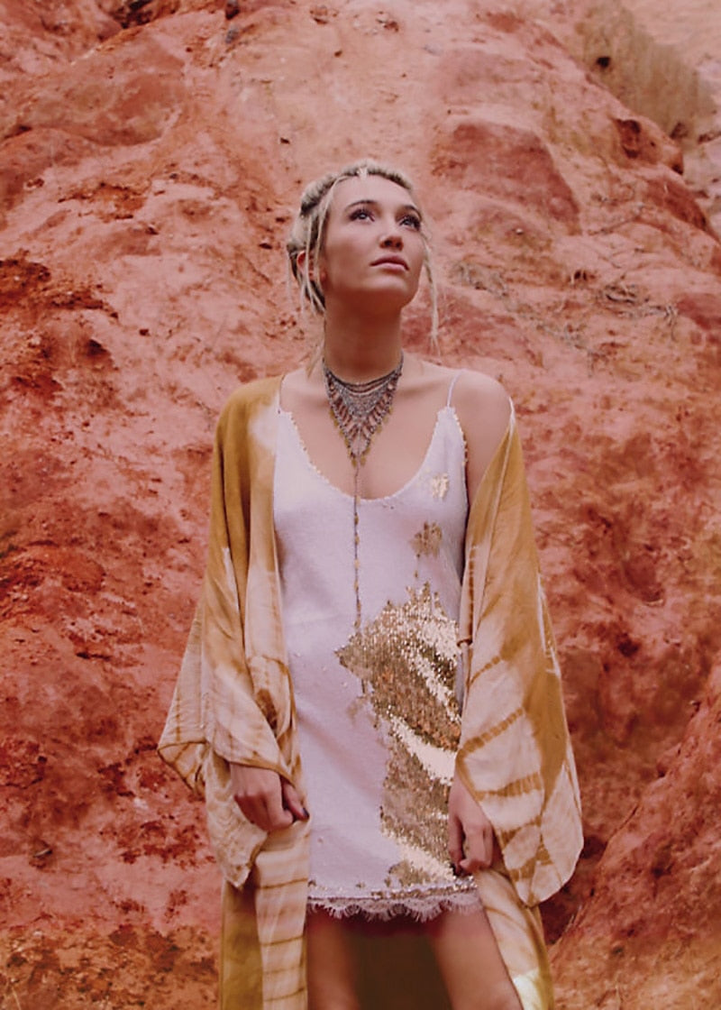 Tie Dye Chiffon Beach Cover Up