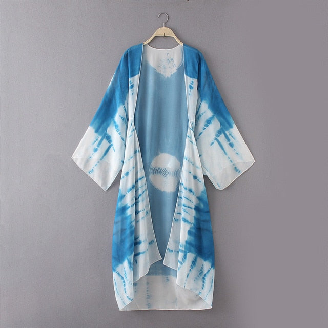 Tie Dye Chiffon Beach Cover Up
