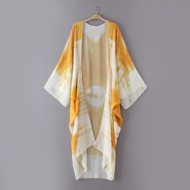 Tie Dye Chiffon Beach Cover Up