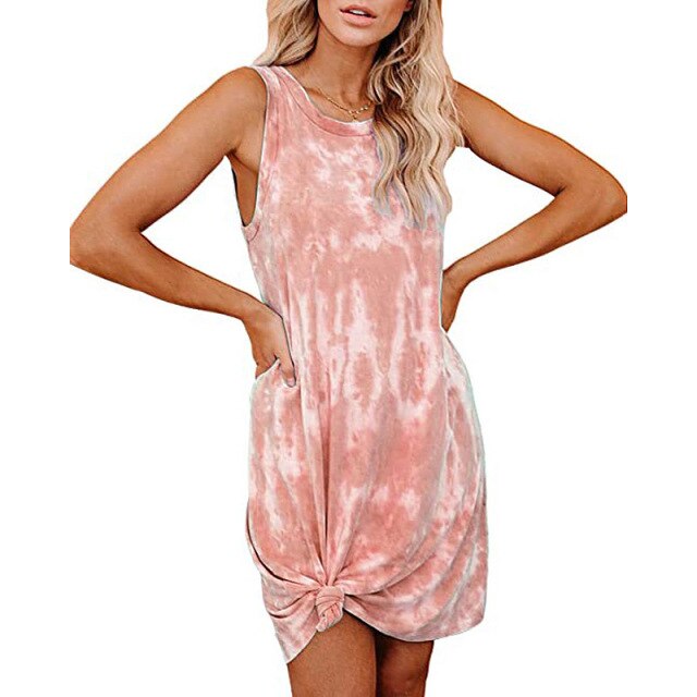Tie Dye Summer Mini Dress | Colorful Beach Style | UStico