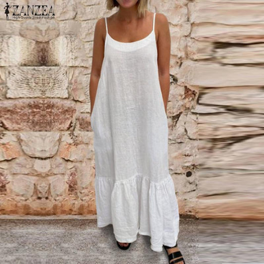 Loose Cotton Bohemian Maxi Dress