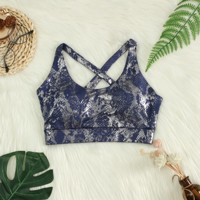 Snake Printed Seamless Sports Top