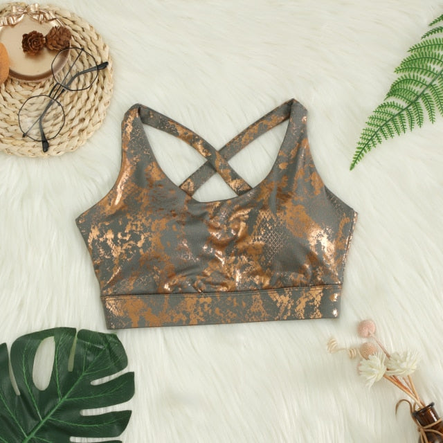 Snake Printed Seamless Sports Top