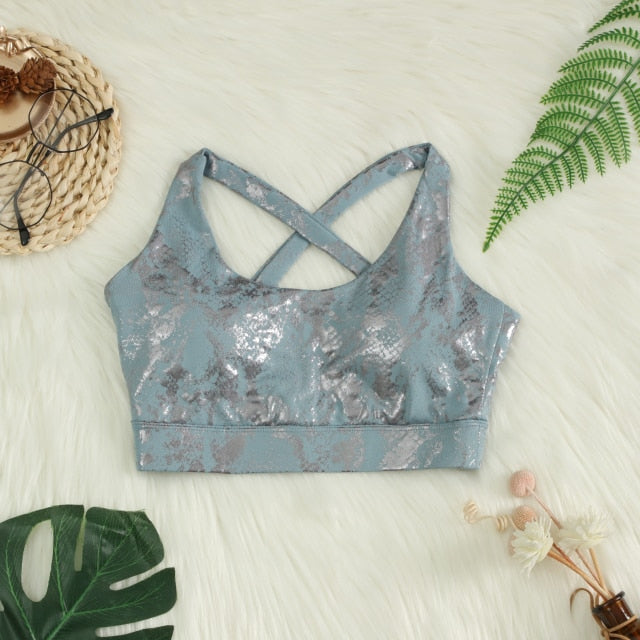 Snake Printed Seamless Sports Top