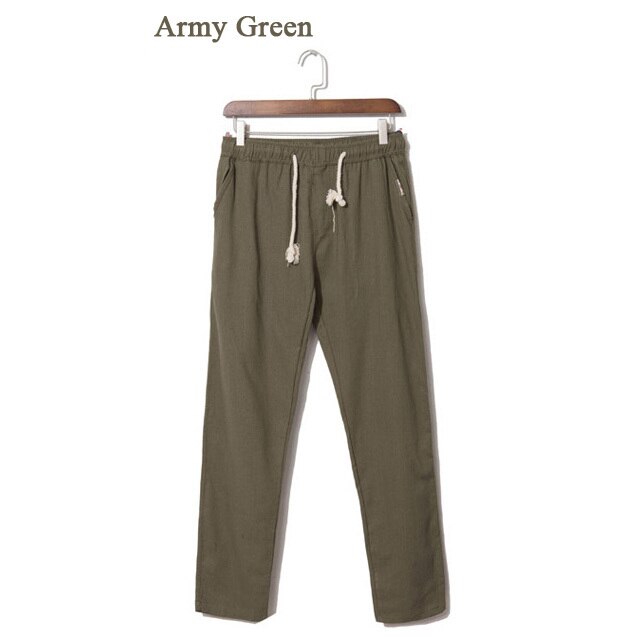 Men's Hemp Trousers with Loose Straight leg fit