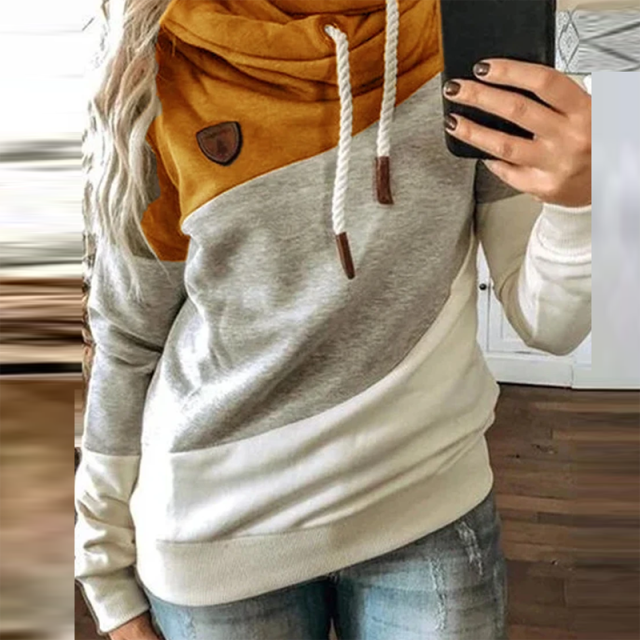 Leopard Patchwork Hooded Sweatshirt
