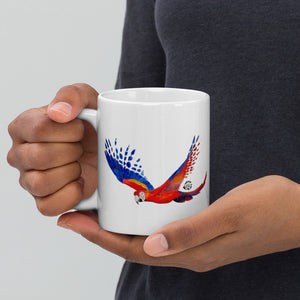 SC Flying Macaw White glossy mug