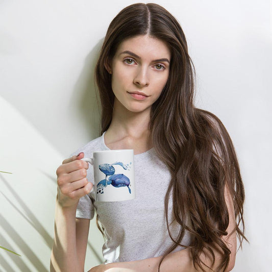 SC Whale White glossy mug
