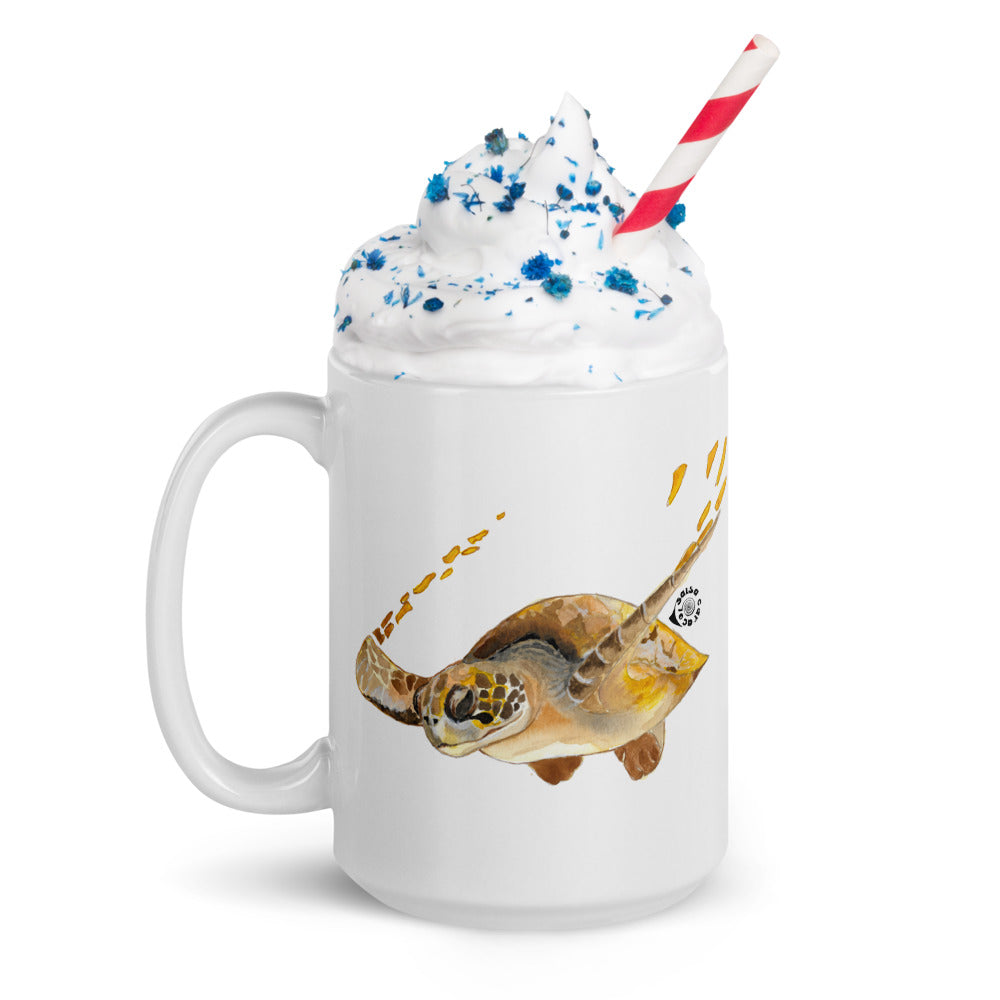 SC Sea Turtle White glossy mug