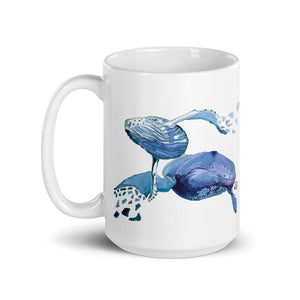 SC Whale White glossy mug