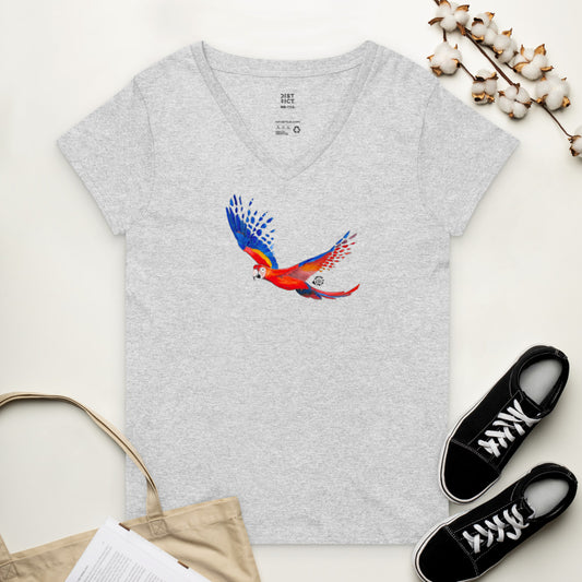 SC Flying Macaw Women’s recycled v-neck t-shirt