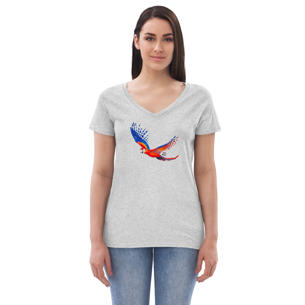SC Flying Macaw Women’s recycled v-neck t-shirt