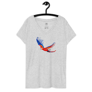 SC Flying Macaw Women’s recycled v-neck t-shirt